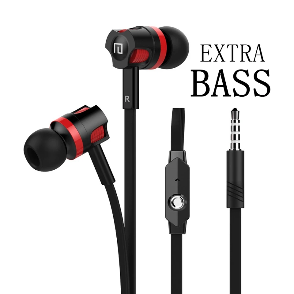 Extra basové slúchadlá káblové slúchadlá 3,5 mm slúchadlá s mikrofónovým rezancovým štýlom Sport headset aurikulare pre Samsung