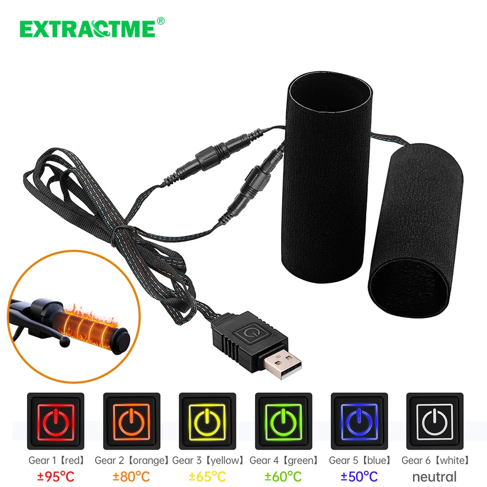 Extrakcia Motocyklové vyhrievané ruky 5V USB 6 teplejší pre Super Cub Triumph Bobber K1600GT Macbor Montana XR5