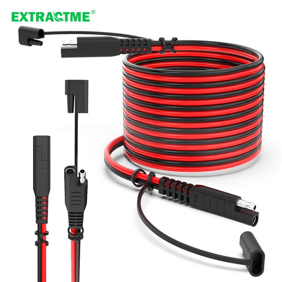 ExtraktMe10awg SAE to SAE predlžovací kábel rýchle pripojenie odpojte káblový zväzok napájacieho konektora SAE s prachovým uzáverom alebo automatom