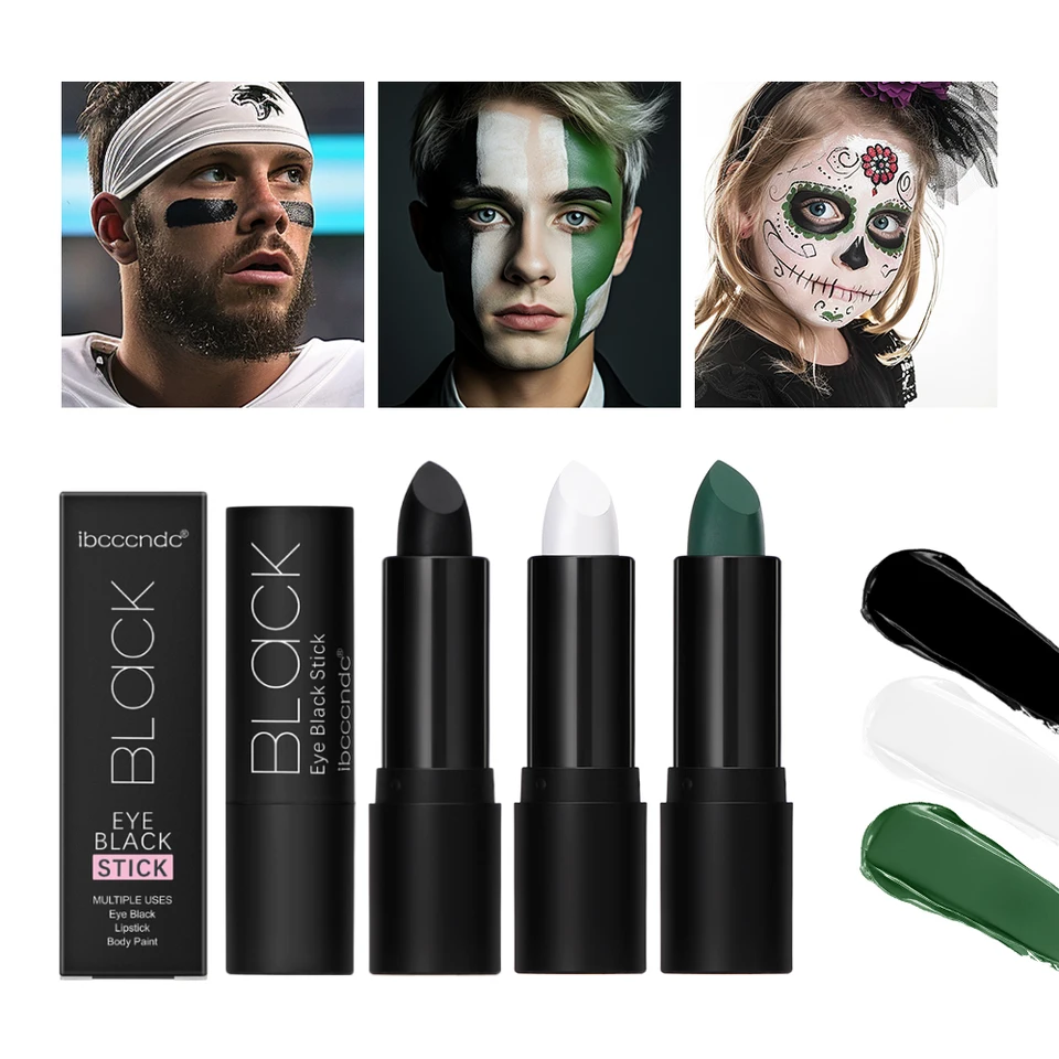Eye Black Stick for Sport baseball softball futbal futbalová lakrosová farba drží ľahkú farebnú maľbu na maľovanie na tvár.