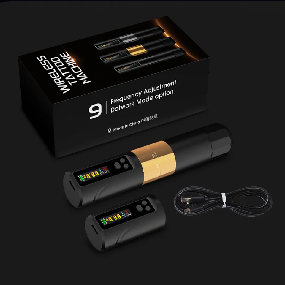 EZ Wireless Cartridge Tattoo Pero Pen 5 Nastaviteľný zdvih 2.0/2,5/3,0/3,5/4,0 mm CORESLESS Motor PMW Rýchlosť bezdrôtového pera batérie