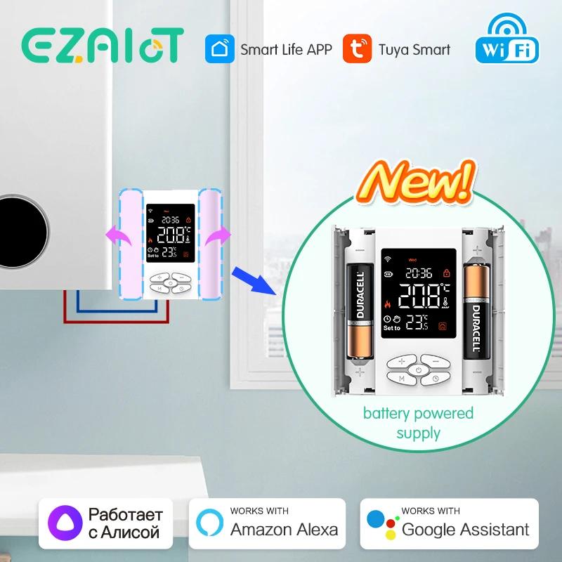 EZAIOT SMART HOME TUYA WIFI TERMOSTAT TERMOREGULOVÝ TERMOREGUlátor pre plyn