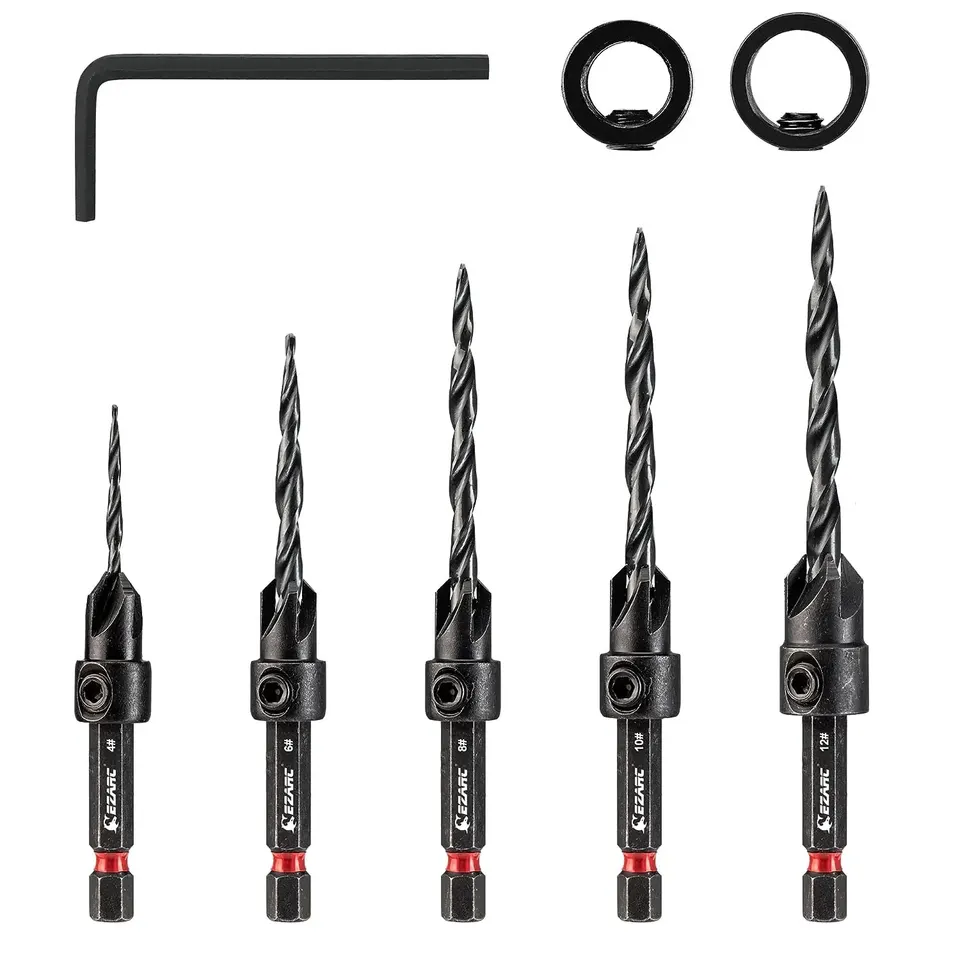 EZARC 5/8ks countersink bit bit bit s súprava vŕtacích bitov súprava 1/4 