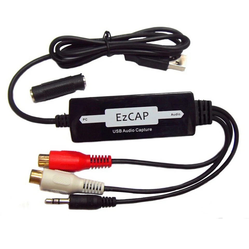 EZCAP USB 3,5 mm audio zachytenie Grabber Upraviť zvukový kábel na digitálne zaznamenávanie analógovej zvukovej kazety na konvertor CD/MP3