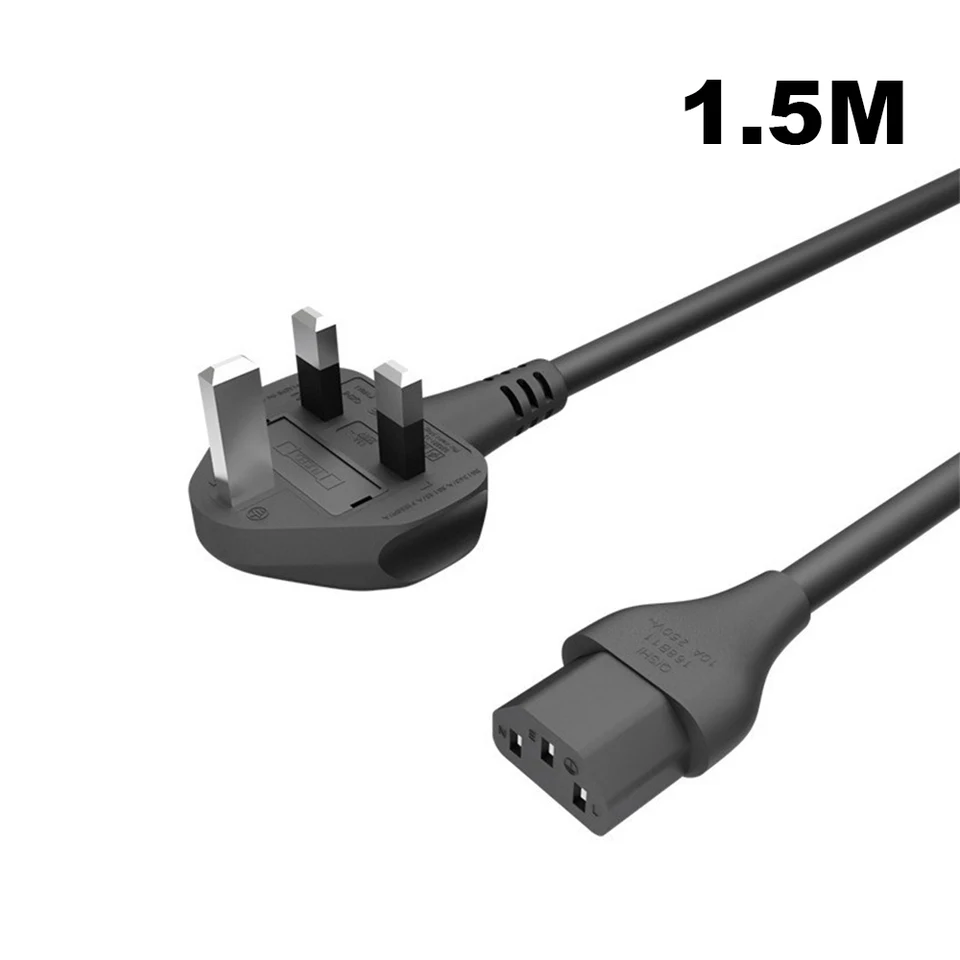 EÚ UK UK Zásužný kábel 3 PIN/Obrázok 8 AC 110V-220V Čistý medený napájací kábel PC LCD LED svetlo LED svetlo 1,5 m napájací kábel pre laptop
