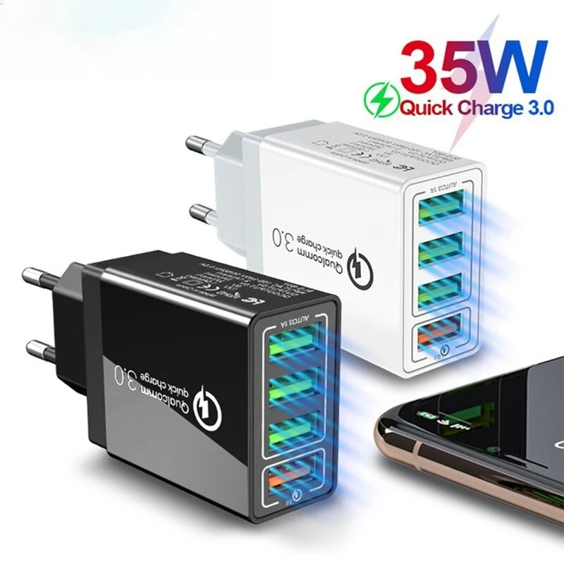 EÚ US Plug nabíjačku USB Rýchly nabíjanie 3.0 pre telefónny adaptér pre iPhone 12 Pro Max Tablet Prenosná mobilná nabíjačka rýchla nabíjačka