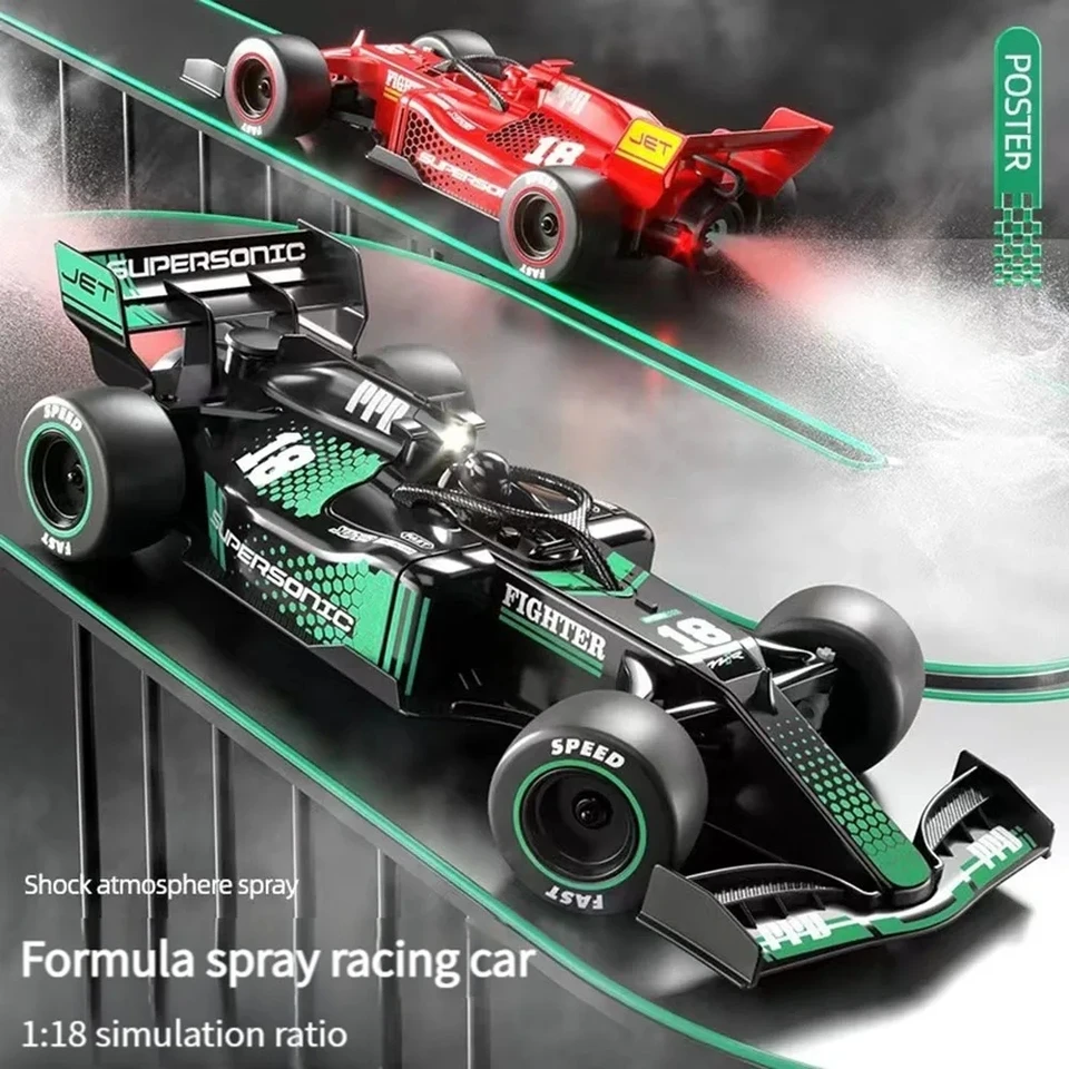 F1 1:18 2,4G Rádio ovládacie auto Mini vysokorýchlostné elektrické pretekárske driftové auto sprejové elektrické auto modelka chlapcov darček