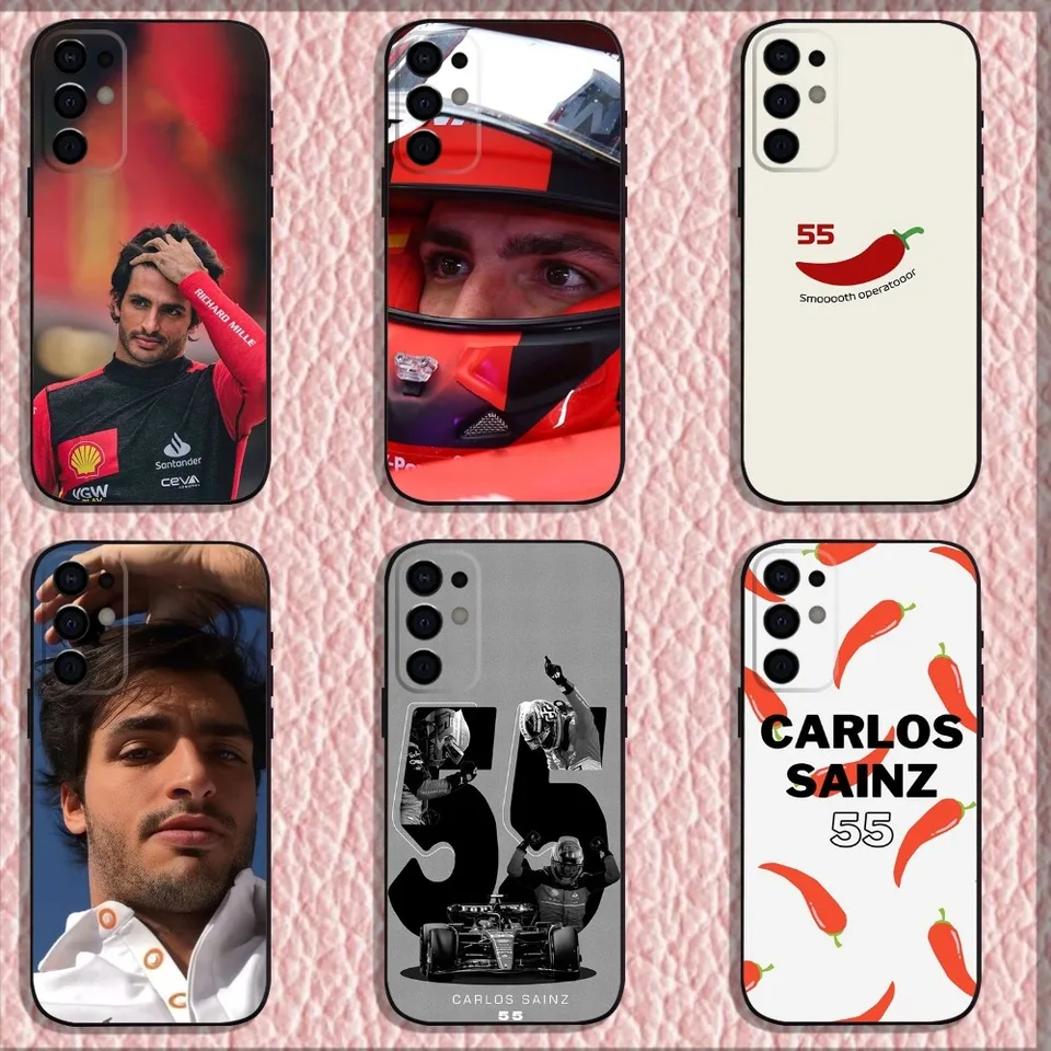 F1 55 C-Carlos S-S-SAINZ CHILI PASE pre Samsung S24, S21, S22, S23, S30, Ultra, S20, Plus, Fe, Lite, poznámka, 10,9,5 g čiernej mäkkej škrupiny