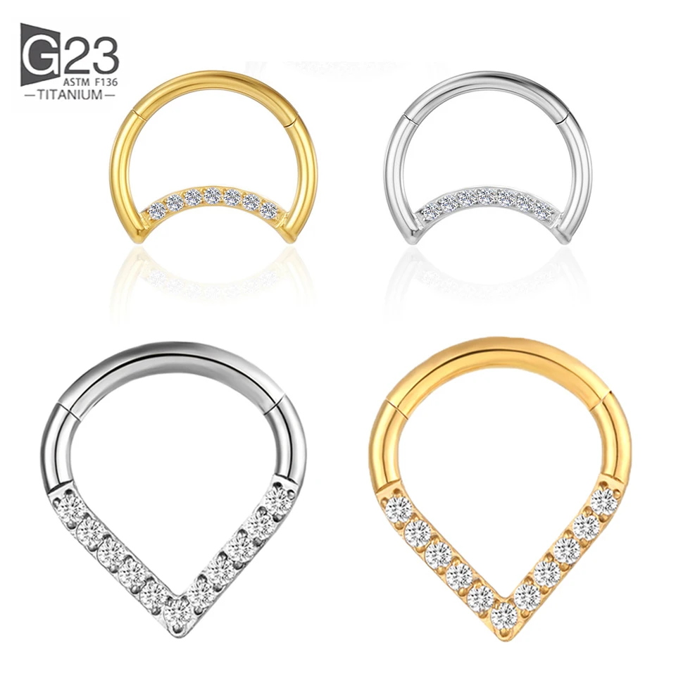 F136 titánový kvapkaný segment slzy kvapky prsteň prsteň nosa klikačka piercing cz pery labret ucho tragus chrupavka Daith Helix náušnice