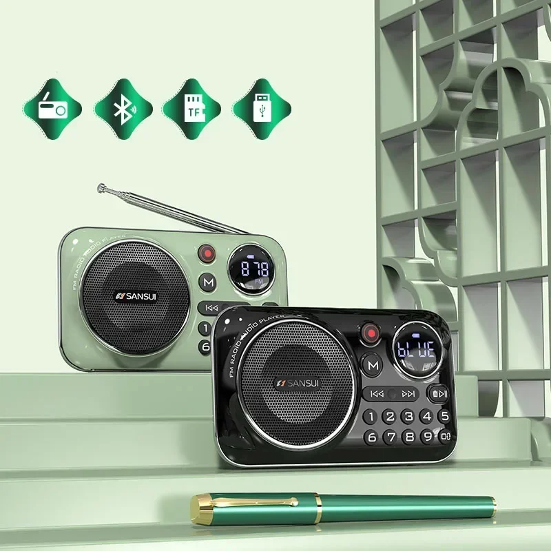F21 Prenosný reproduktor Bluetooth FM Radio 70MHz-108MHz Support FLAC TF karta USB outdoor hudobné prehrávač záznam