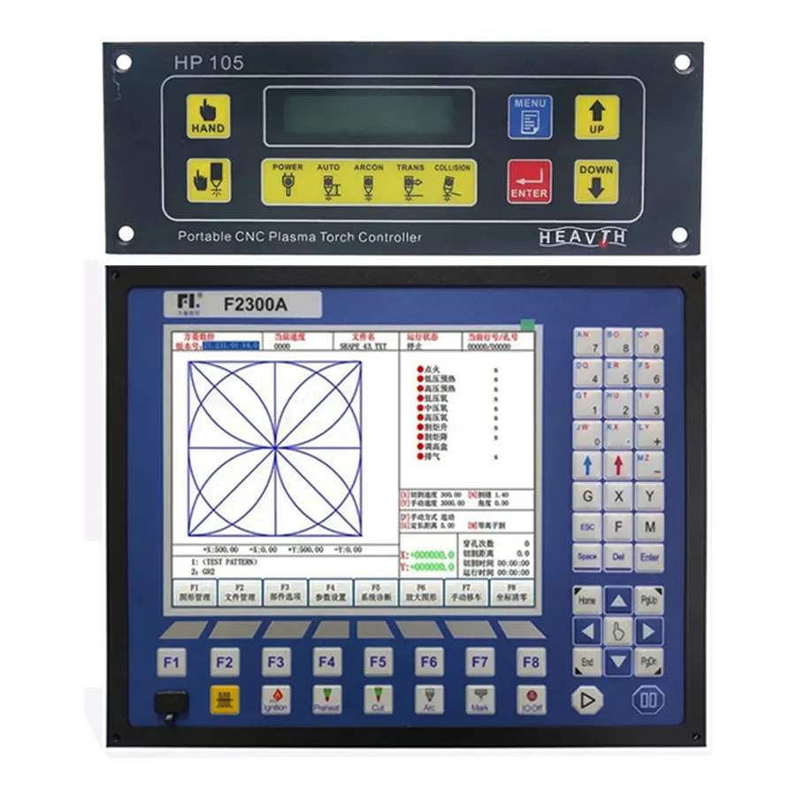 F2300A Plazmový ovládač 2-os CNC systém+regulátor napätia oblúka HP105