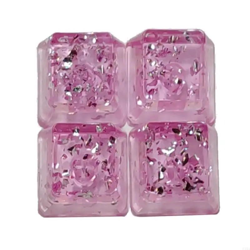 F3MA Prispôsobená živicová keycap OEM Výška osobnosť priesvitný kľúče striebornej fólie Keycap