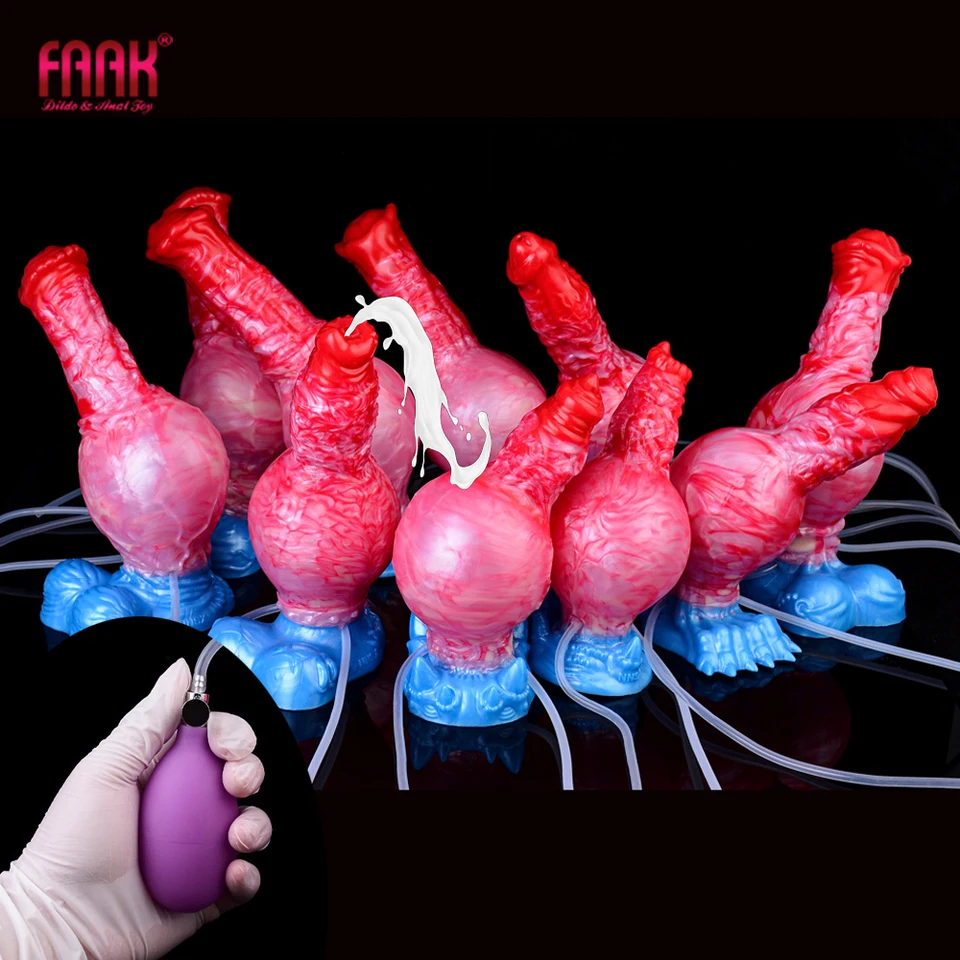 FAAK SILIKONÁ FANTASIA EJACULÁCIA KNOT Dildo nafukovací striekajúci penis s prísavkovým pohárom análne sexuálne hračky pre ženy flirtovanie