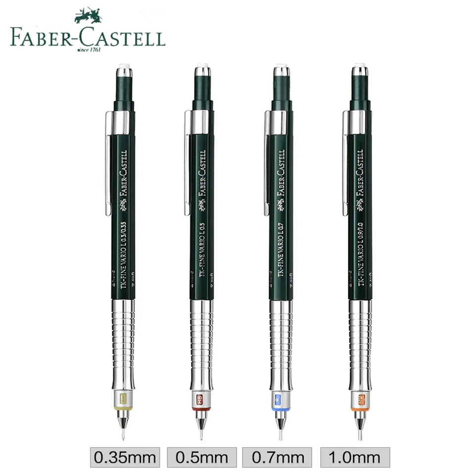 Faber Castell TK Fine Vario L Drafting Mechanická/automatická ceruzka, 0,5/1,0/0,35/0,7 mm; Zahŕňa B/2B/HB olovo