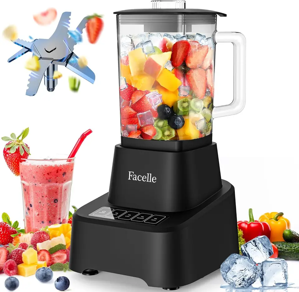 Facelle Pulttop Blender For Kitchen, 55 oz sklenený mixér pre smoothies a tok