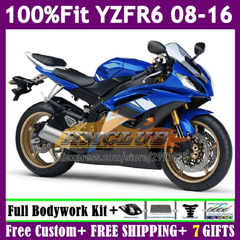 Factory Blue Saquing for Yamaha YZF-R6 YZF600 YZF R6 600 R 6 CC 131NO.1 YZF-600 YZFR6 08 09 10 11 12 2013 2014 2015 2016 Bodys