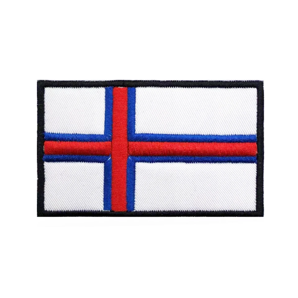 Faerské ostrovy Patches Armband Vyšívaný záplat Hook & Loop Iron na vyšívacích odznakoch Vojenský pruh