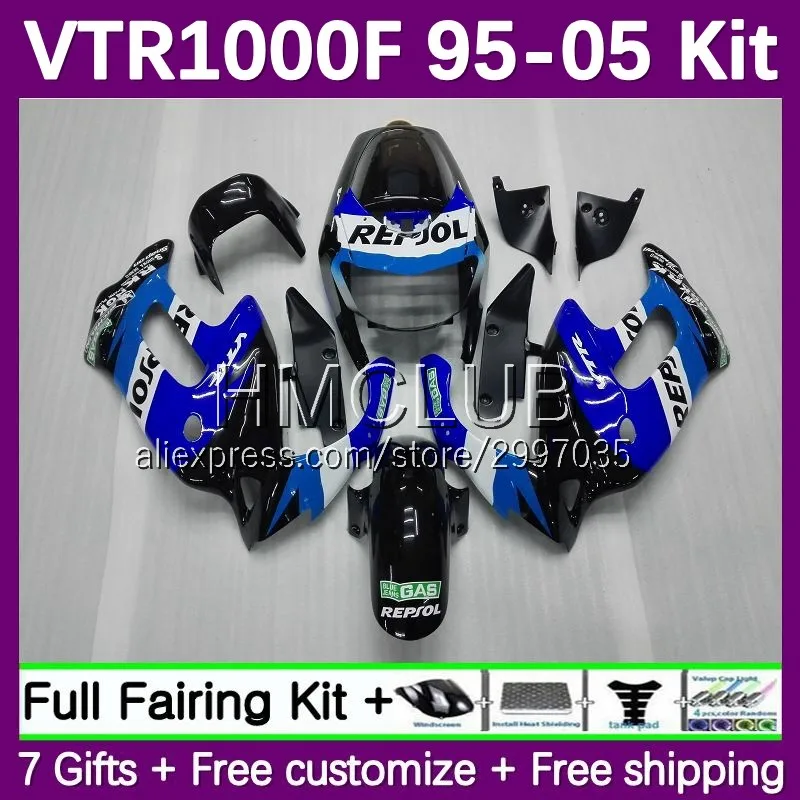 Fairings pre Honda VTR1000F Superhawk Blue Resol 1995 1996 1997 1998 1999 2000 25NO.24 VTR1000 VTR 1000 F 1000F 01 02 03 04 05