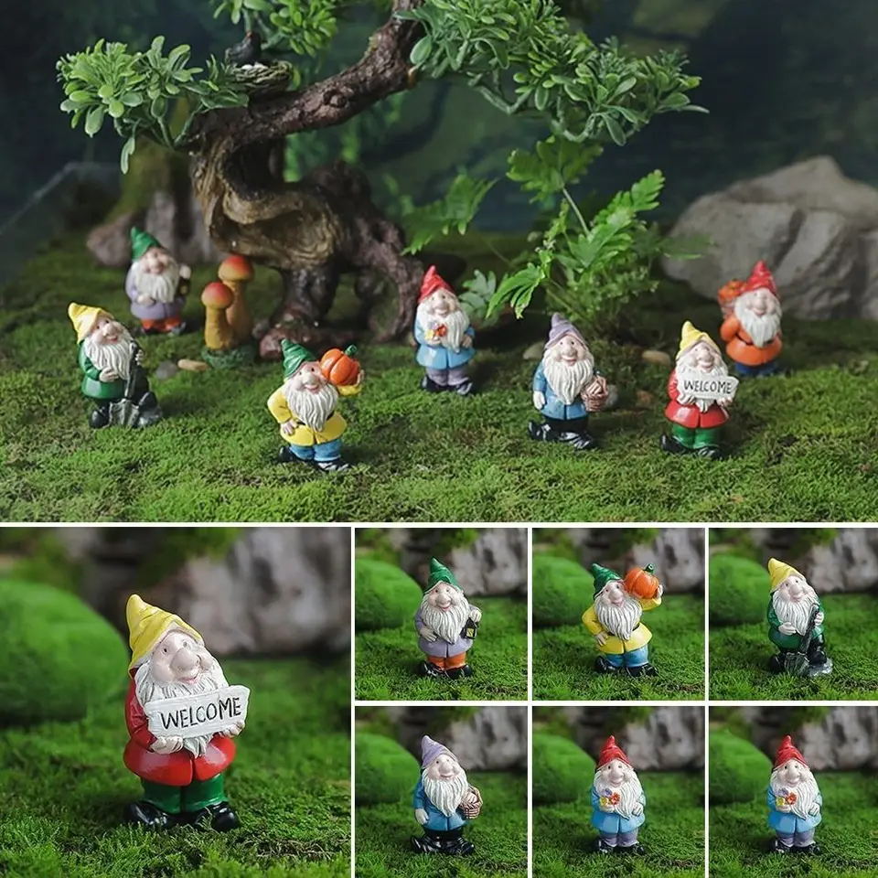 Fairy Garden Mini Gnome Figurines Micro Krajina dekorácia dekorácie Miniatúrne trpaslí
