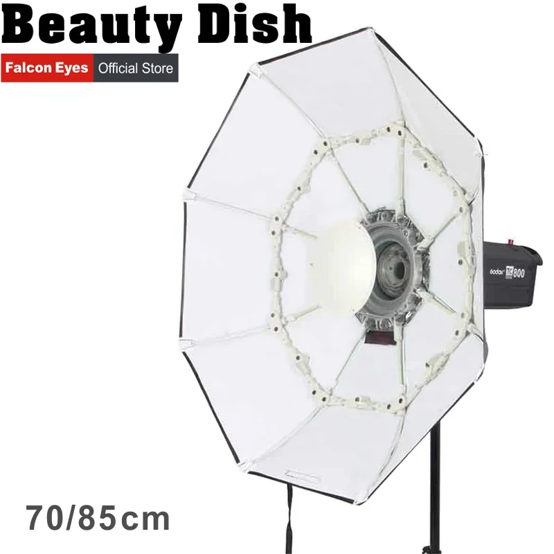 Falcon Eyes Sloble Beauty Dish Softbox 70 cm 85 cm Radar Radome s držiakom Bowens pre štúdiové bleskové svetlo