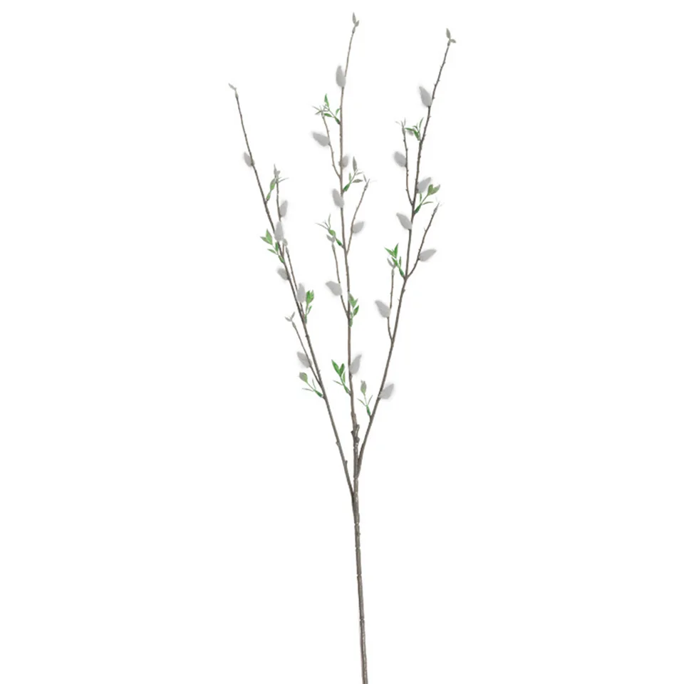 Falošná imitácia rastlín strieborná Willow Branch 3-brong európska obývacia izba dekorácia umelé kvety a zelené rastliny
