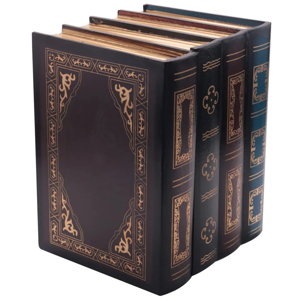 Falošná kniha Box Vintage Storage Ress Book klenoty ukladanie kníh ukladacie knihy Študijné knihy Ozdoby drevené starožitné klasické dekoratívne