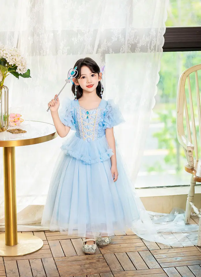 Fancy Princezná elsa šaty dievčatá Halloween sneh kráľovná kostým batoľa batoľa vianočné cosplay party oblečenie