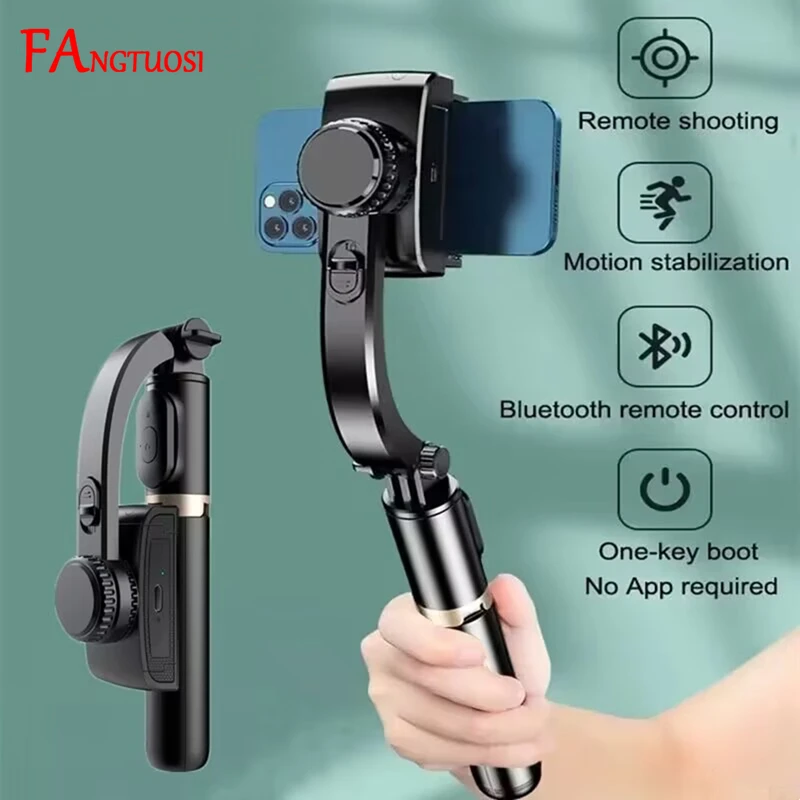 Fangtuosi Mobilný video stabilizátor Bluetooth Selfie Stick Tripod Gimbal stabilizátor pre smartfón Live Vertical Shooting Držiak