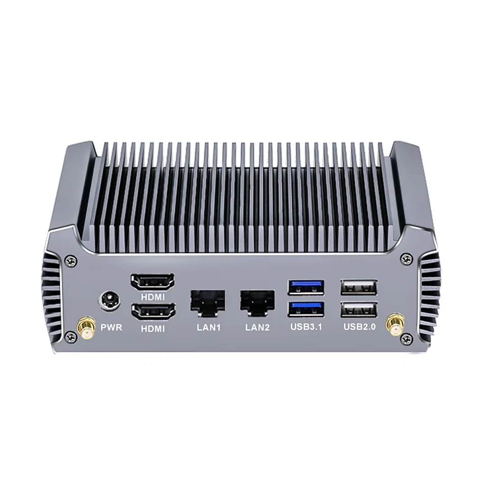 Fanless AMD Mini PC R-Yzen 7 5825U 4800U Gaming Mini počítač Windows11 Dual LAN Firewall Router 2*HDMI2.0 NVME DDR4 WIFI6