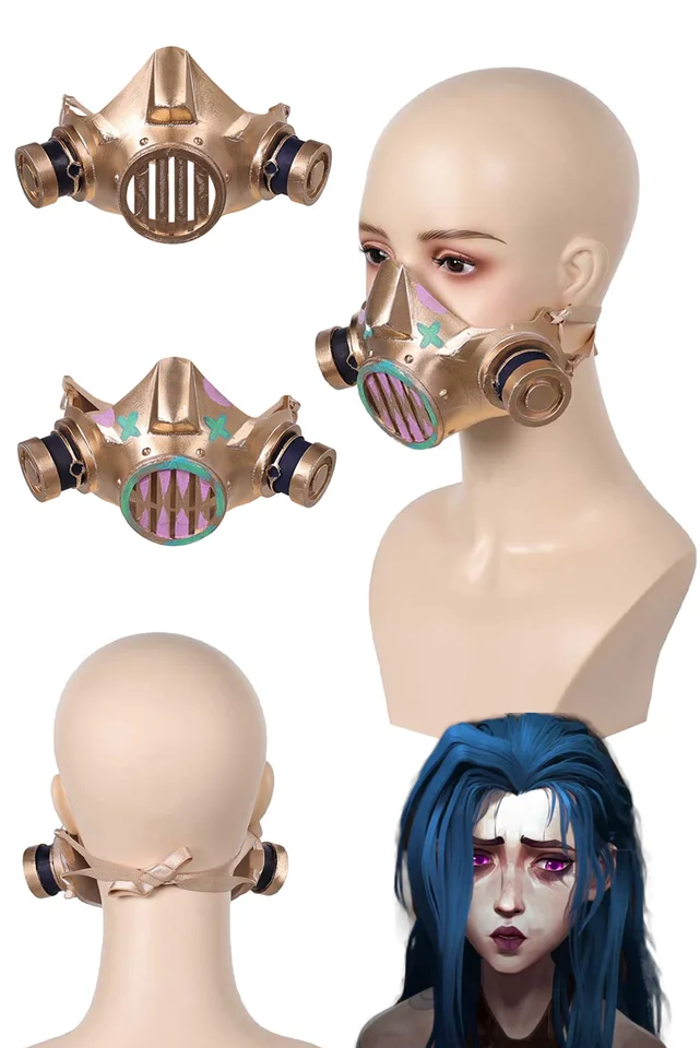 Fantasia Arcane Jinx Gas Mask 2024 Game LOL TV 2 Cosplay Disfraz Kostýmové doplnky Žena Halloween Carnival Party Ress Darčeky