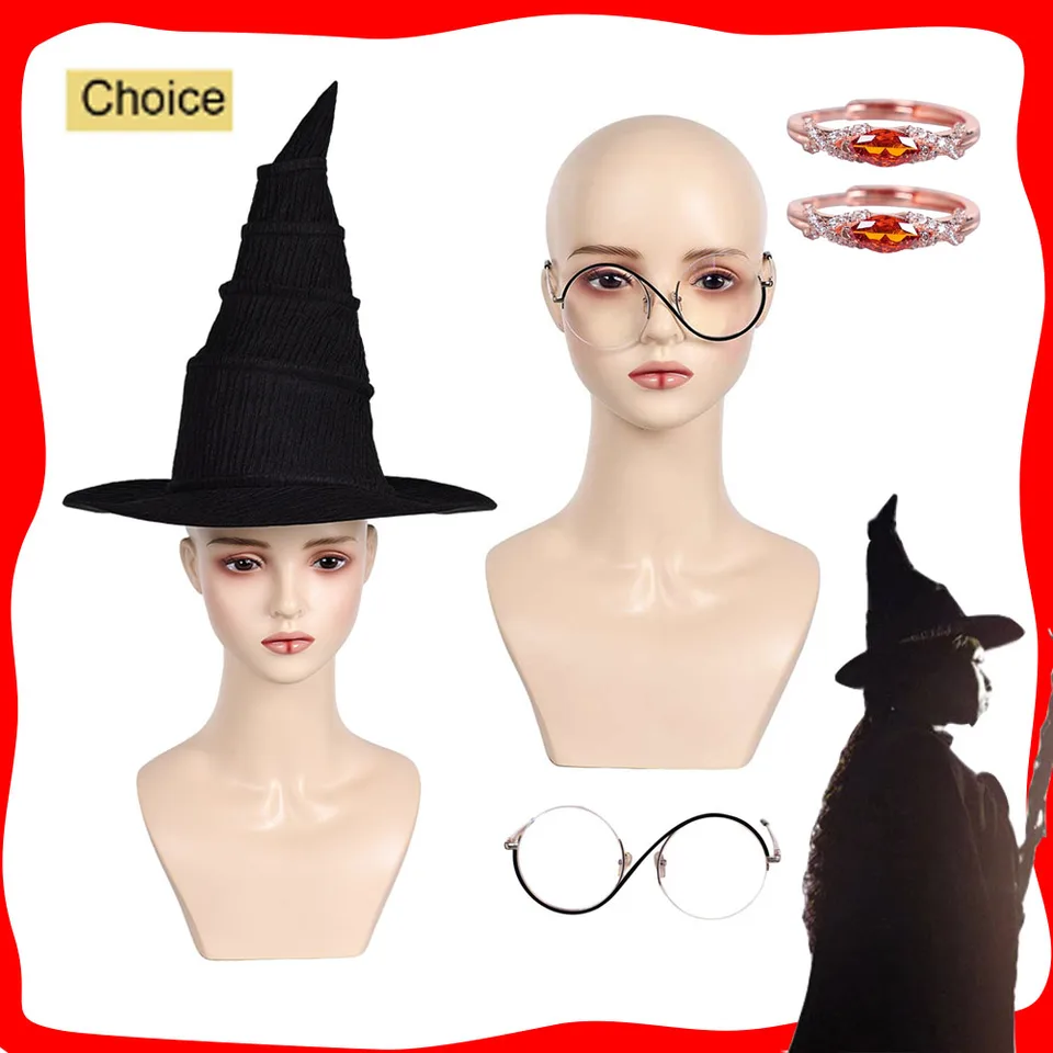 Fantasy Elphaba čarodejnícka čiapka 2024 film Wiked Cosplay Disfraz Kostým doplnky čiapka dospelých žien prop Halloween Carnival Roleplay