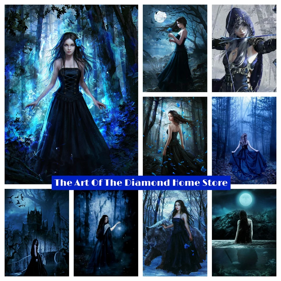 Fantasy Fairy Girl 5d DIY AB Diamond Painting Mosaic Halloween Gothic Dark Art Square Round Cross Stitch Stitchone Nové príchody