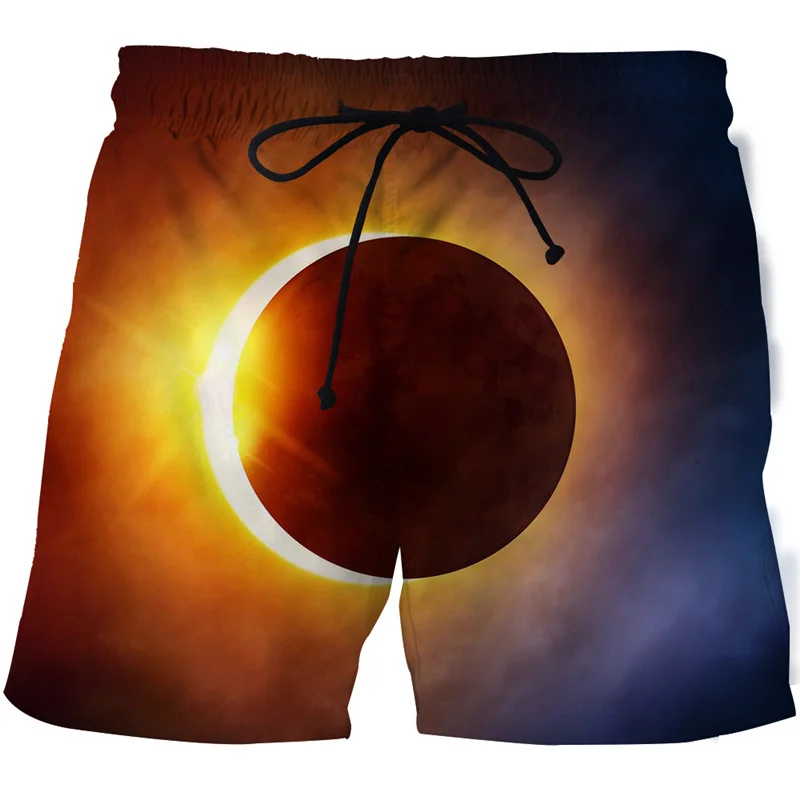 Fantasy čierna diera planéta Grafická doska Krátky nohavice Pant Men Summer Havaj Beach kraťasy dovolenky plavky Cool ľadové šortky plávajúce kmene