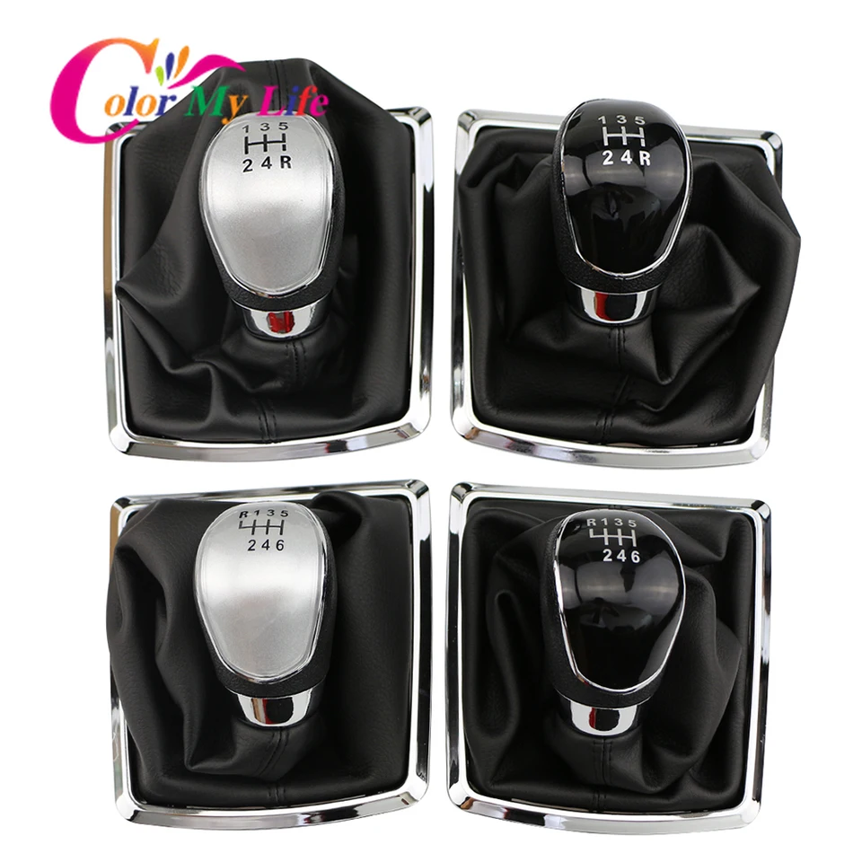 Farba My Life Car Styling 5 6 Speed ​​Gear Ship Shift Gomb Leather Gaiter Boot for Ford Focus 2 Mk2 2005-2011 Fiesta Kuga 08-12