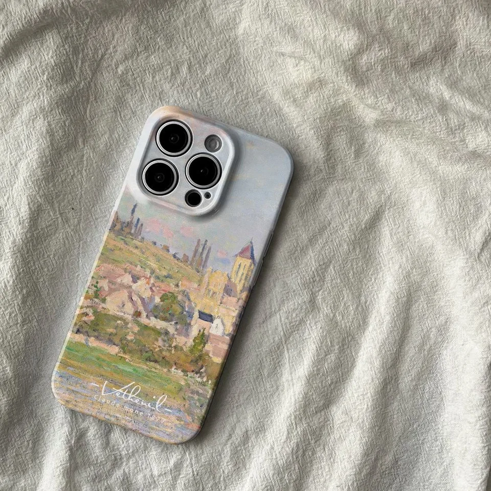 Farba olejomaľby Castle Literárny a umelecký štýl pre iPhone 15 14 13 13 Pro Max Phone Cover pre 12 11 x XR XS Funda