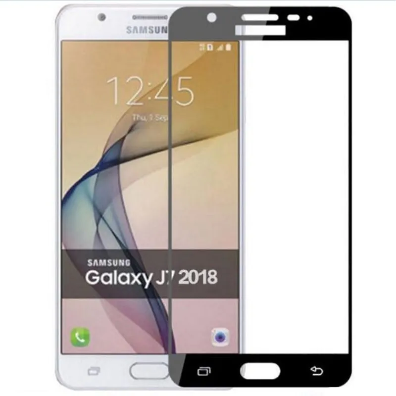 Farba plného krytu Temperované sklo pre Samsung Galaxy J7 2018 J7 Plus SM-J737P J737 Ochranca obrazovky Čierny biely ochranný film