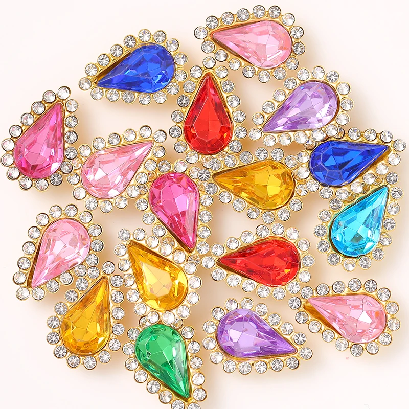 Farby slzy 6x10 mm 8x13mm šijací čipkary Kryštalické kamienky Šiť na slabotbach Strass Stones na DIY DEY DECORÁCIA