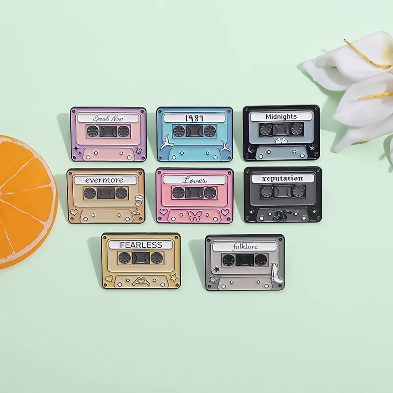 Farebné hudobné série Smlové špendlíky Kreatívna hudba Cassette Record Broš