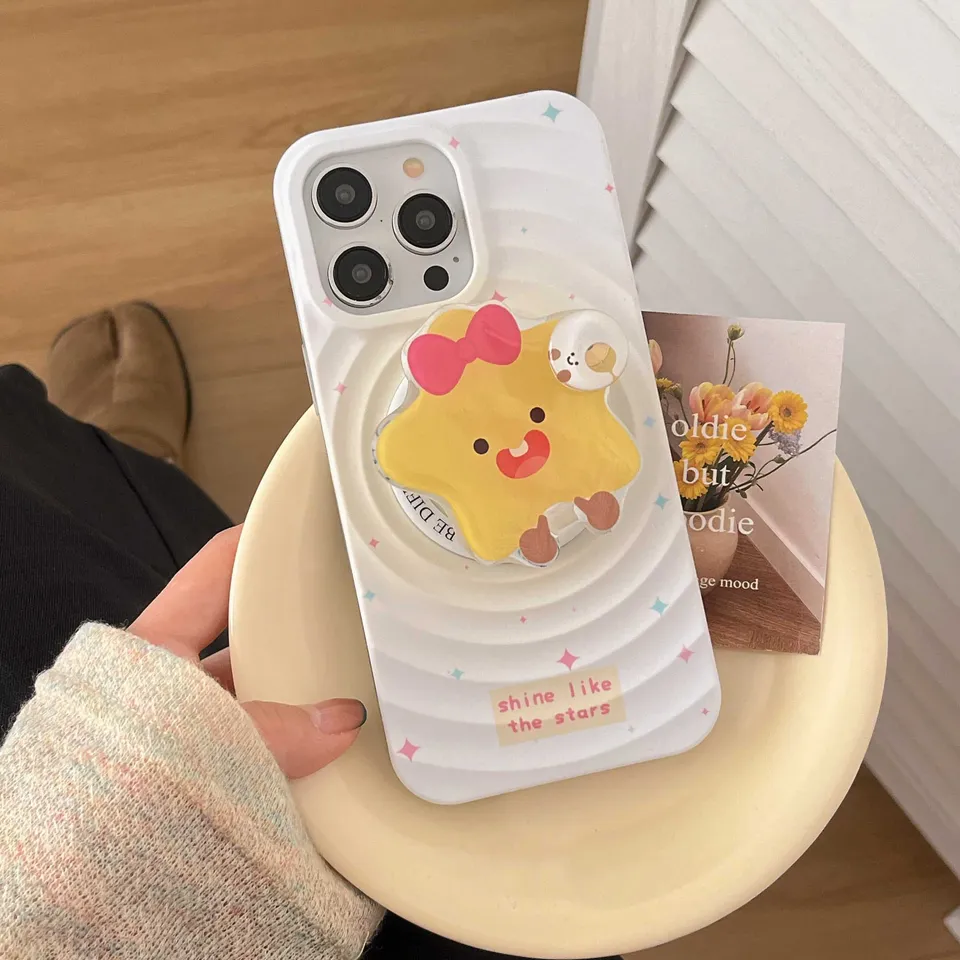 Farebné hviezdy magnetické puzdro pre iPhone 14Pro 16 15Pro 12 13 14 15 Pro Max Cartoon Star STAR Rotattable Ball Slock Cover