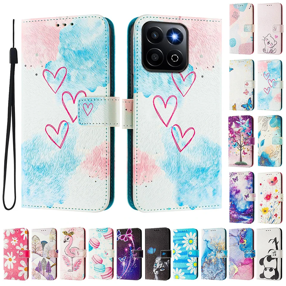 Farebné kreslenie peňaženka pre cti x6a x6 x6s x6b x7b x7a x8 x8a x8b x9b x9a x9 x40 x40i Shockproop Area Cover Flip Phone Cover