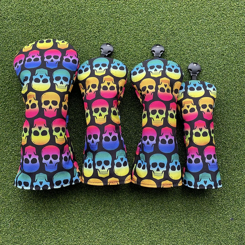 Farebné lebky plátno Golf Woods Headcovs 135U Covers pre vodiča Fairway Hybird Putter Clubs Heads