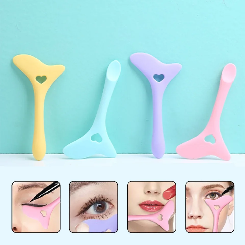 Farebné silikónové očné linky Nástroj na pery kefka Čierne make -upové očné linky Asistent usmerňovača pre presné očné make -up aplikáciu