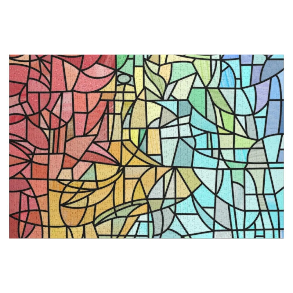 Farebné sklo Art 4 Jigsaw Puzzle Jigsaw for Kids Prispôsobiteľný darček Prispôsobený skladač