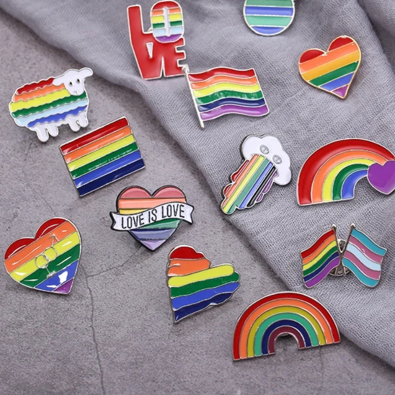 Farebný smaltovaný odznak Pin Metal Brošes pre ženy Karikatúra Kreatívne móda Mini dúhové odznaky džínsových klobúkov vrecká na oblečenie obojok