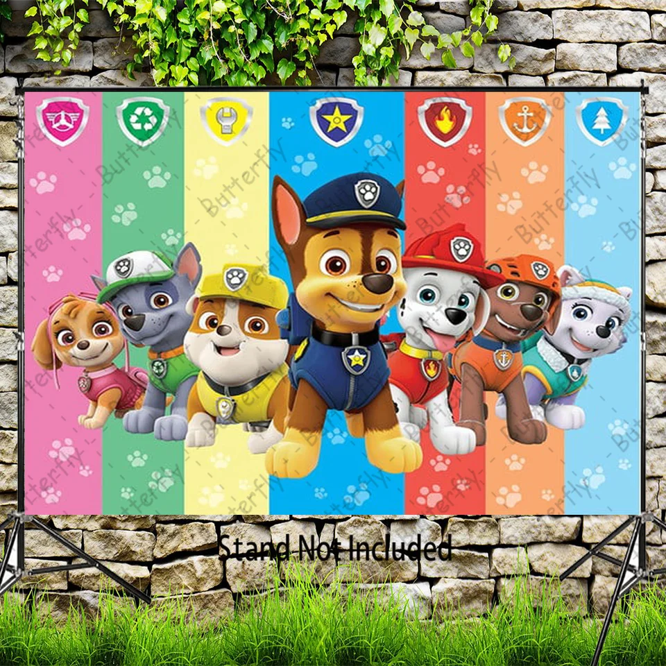 Farebný záchranný pes Paw Patrol Ryder Chase Marshall Birthday Party Kady Skye Everest Rocky Baby Shower Banner