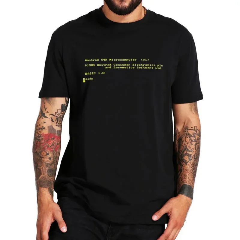 Fashion CPC 464 Spustenie obrazovky Tieňanie Amstrad CPC 464 6128 Retro 8-bitový počítačový geekový štýl Tričko 100% bavlnené pánske tričko