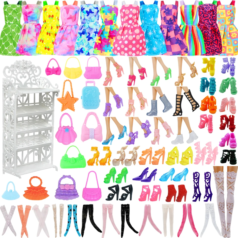 Fashion Mix Doll Furniture Doplnky pre bábiku Barbie Predstieranie hračiek hračky s taškou handričku pohovka zmiešaná posteľná stolička Dollouh Diy hračka