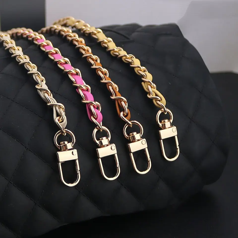 Fashion PU koža+kovový reťazec vrecka na rameno pre ženy pre ženy módna taška krížový taška žena kožený remienok pre kabelku 120 cm