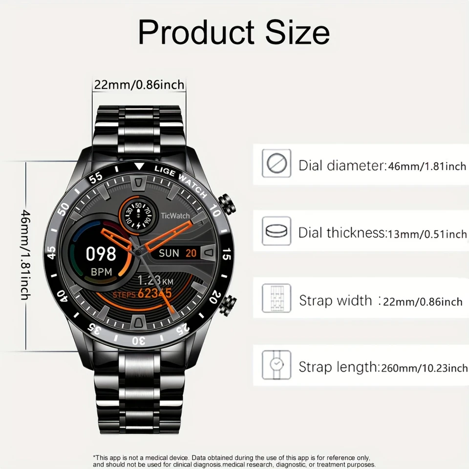 Fashion Smart Watch Full Tought Cittery Odpoveď a odmietnutie prichádzajúcich inteligentných hodiniek Hudobná kontrola sokla