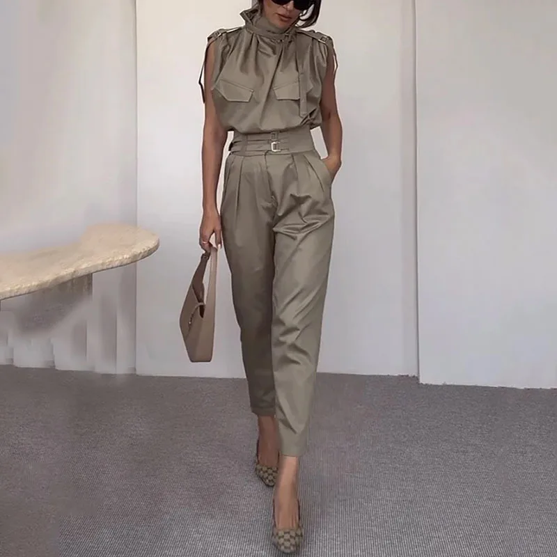 Fashion Summer Two Piece Set Women Sexy Club Ruavel bez rukávov mimo ramena elegantné vrcholy a dlhé nohavice Set Spring Female Streetwear